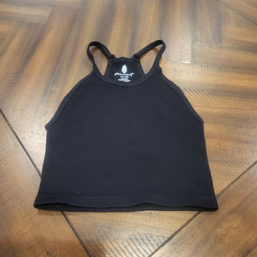 Free People Happiness Runs Black Tank XS/S